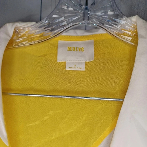 Maeve by Anthropologie 100% silk White And Yellow sleeveless shirt - Picture 3 of 8